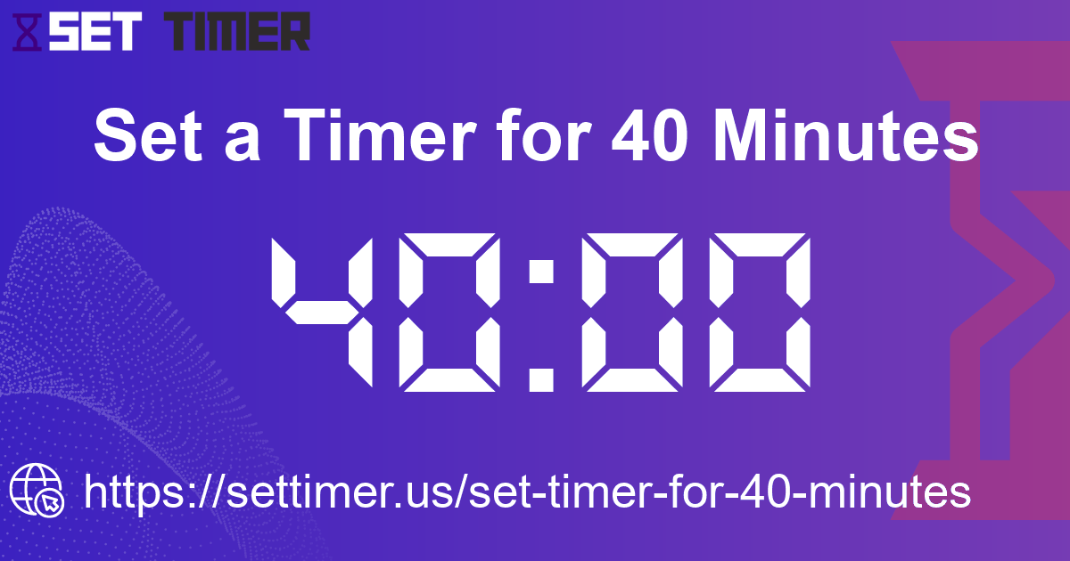 Image about set timer for 40 minutes