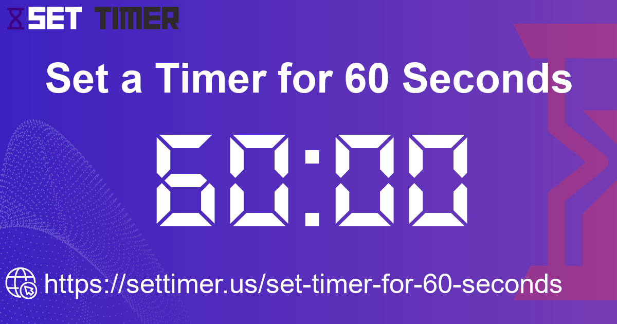 Image about set timer for 60 seconds
