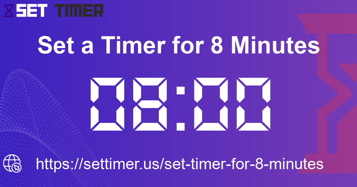 Image about set timer for 8 minutes